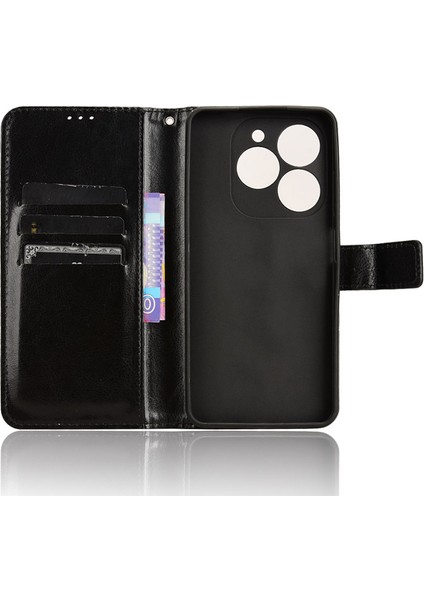 Tecno Spark 20 Çizilmez Deri Crazy Horse Doku Telefon Standı Kapağı (Yurt Dışından)
