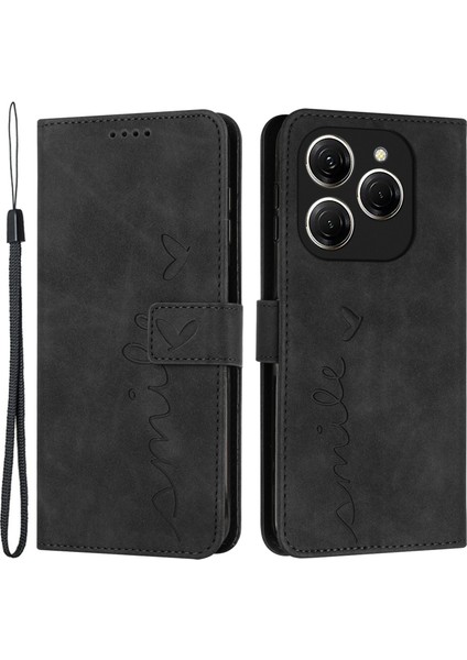 Tecno Spark 20 Pro Telefon Kılıfı Cüzdan ile Kart Tutucu Kalp Baskılı Pu Deri Kapak (Yurt Dışından)
