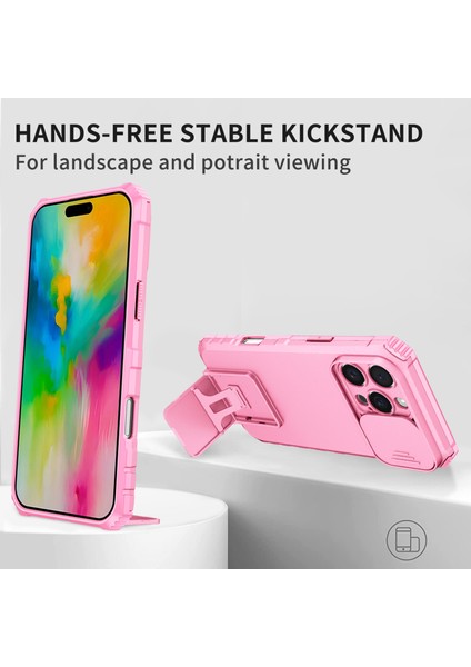 iPhone 16 Pro Max Kickstand'lı Pc + Tpu Telefon Kılıfı (Yurt Dışından)