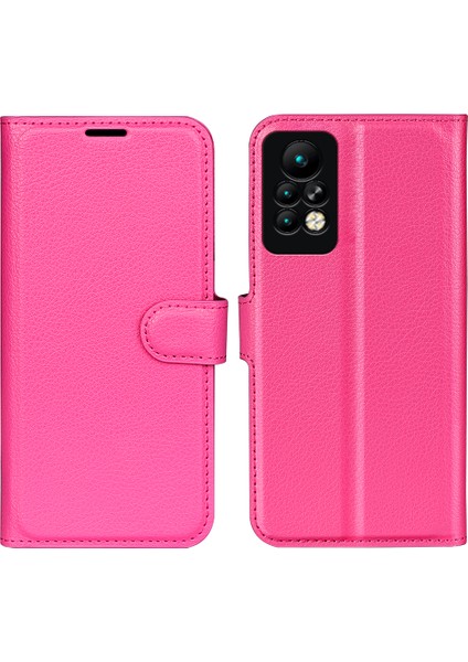 Infinix Note 11 Pro, Litchi Doku Cüzdan Pu Deri Kabuk Stand Kapağı (Yurt Dışından)