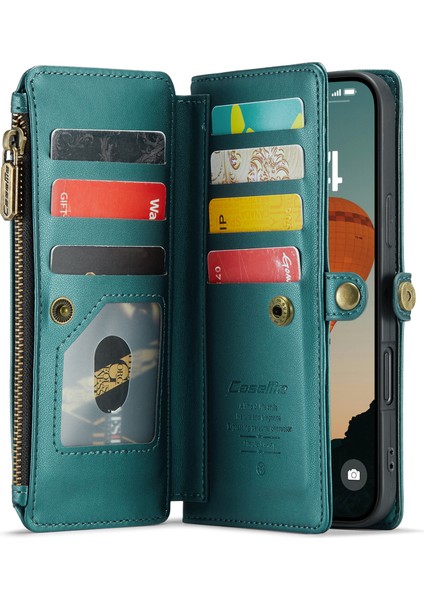 iPhone 16 7 Kart Yuvalı Crossbody Deri Telefon Çantası (Yurt Dışından)