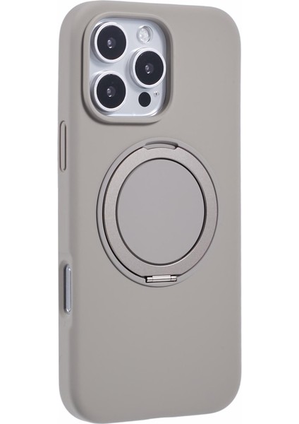 iPhone 16 Pro Magsafe ile Uyumlu Dönebilen Kickstand Sıvı Silikon Telefon Kılıfı (Yurt Dışından)