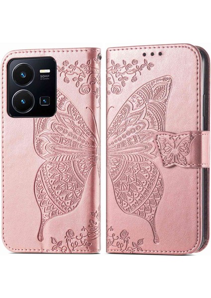 Vivo Y35 4g (2022) Cüzdan Telefon Kılıfı Pu Deri Stand Manyetik Flip Şok Geçirmez Kapak (Yurt Dışından)