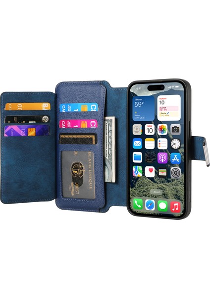 iPhone 16 Deri Çıkarılabilir Manyetik Telefon Kapağı (Yurt Dışından)