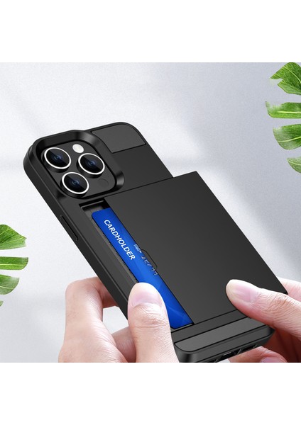 iPhone 16 Pro Max Pc+Tpu Telefon Arka Kapağı ve Sürgülü Kart Tutucu (Yurt Dışından)