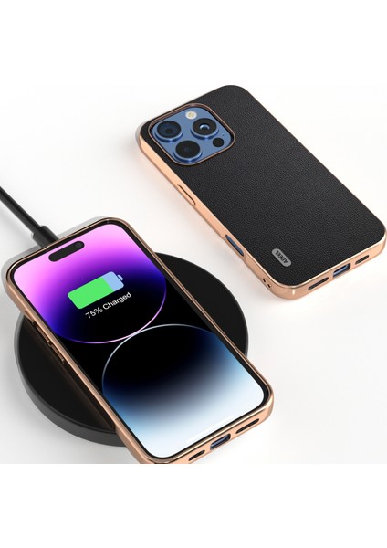 iPhone 16 Pro Max Galvanik Hakiki Inek Deri Pc Telefon Kapağı (Yurt Dışından)