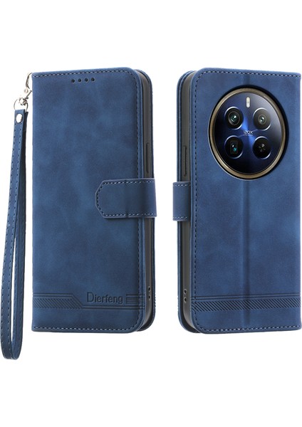 Realme 12 Pro/12 Pro Plus 5g Hatları Baskılı Cüzdan Kılıf Telefon Standı Kapağı (Yurt Dışından)