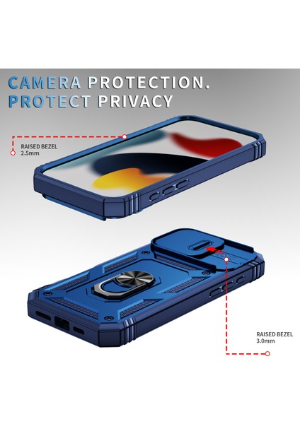iPhone 16 Pro Kayar Kamera Kapak Halkası Kickstand Pc+Tpu Telefon Kabuğu (Yurt Dışından) modelleri