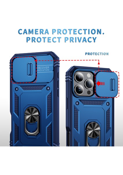 iPhone 16 Pro Kayar Kamera Kapak Halkası Kickstand Pc+Tpu Telefon Kabuğu (Yurt Dışından) indirimleri