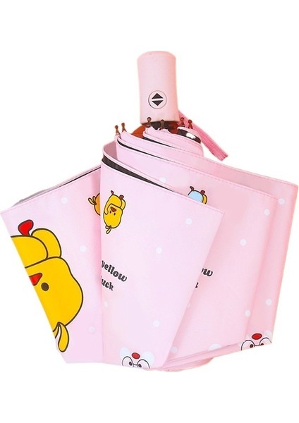 Küçük Sarı Ördek Güneşli Şemsiye Çift Amaçlı Katlanır Şemsiye Anti-Ultraviyole Şemsiye Takviyeli Kalınlaştırılmış Şemsiye Öğrenci Kadın Güneşlik (Yurt Dışından)