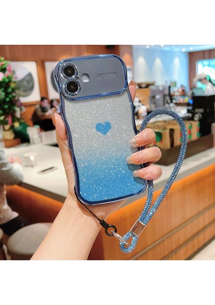 iPhone 16 Plus Kayışlı Galvanik Tpu Telefon Kılıfı (Yurt Dışından)