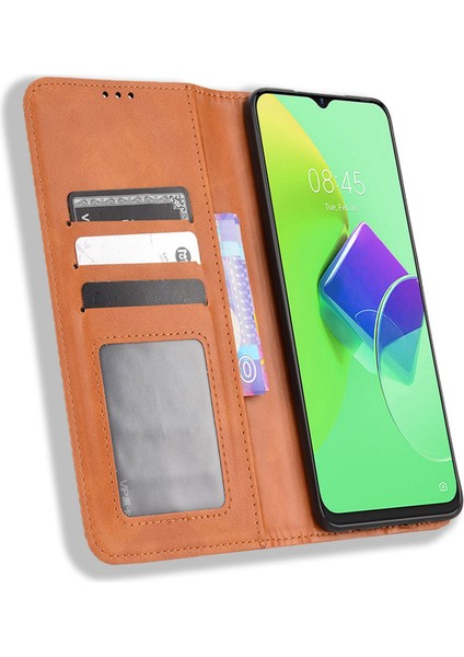 Tecno Spark 9 Pro 4g / Spark 9t 4g Retro Doku Pu Deri Kapak (Yurt Dışından)