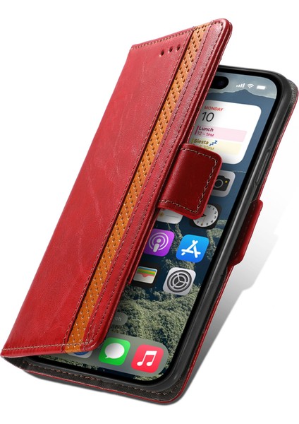 iPhone 16 Plus Standı Cüzdan Ekleme Pu Deri Kapak (Yurt Dışından)