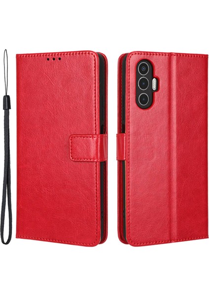 Tecno Pova 3 4g Crazy Horse Doku Pu Deri Telefon Kapağı (Yurt Dışından)