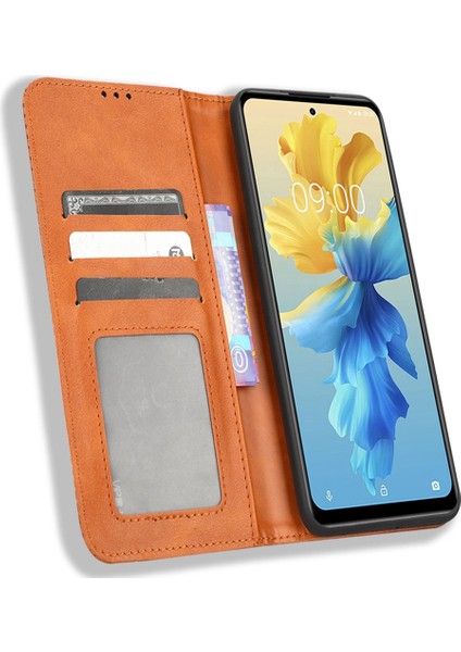 Infinix Hot 11 4g 2022 X675 Retro Doku Pu Deri Deri Flip Cüzdan Kılıfı (Yurt Dışından)