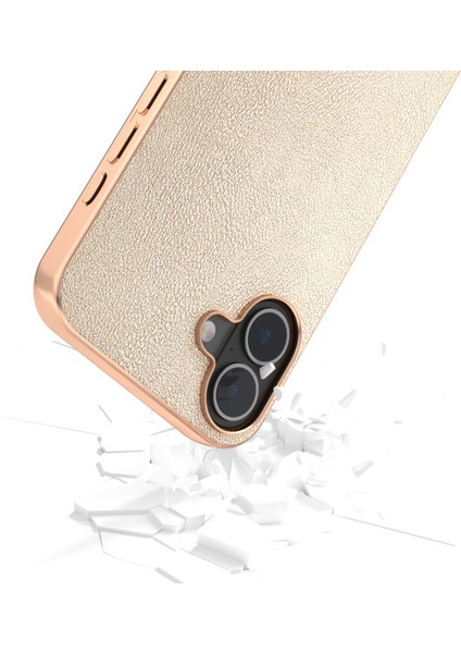 iPhone 16 Elektro Kaplama Kenar Pu Deri Kaplamalı Tpu+Pc Telefon Kapağı (Yurt Dışından) modelleri