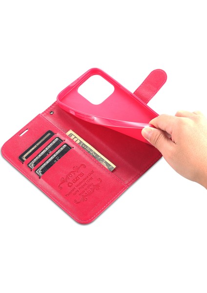iPhone 16 Pro Max Cüzdan Telefon Kılıfı Çizilmez Pu Deri Stand Kapağı (Yurt Dışından)