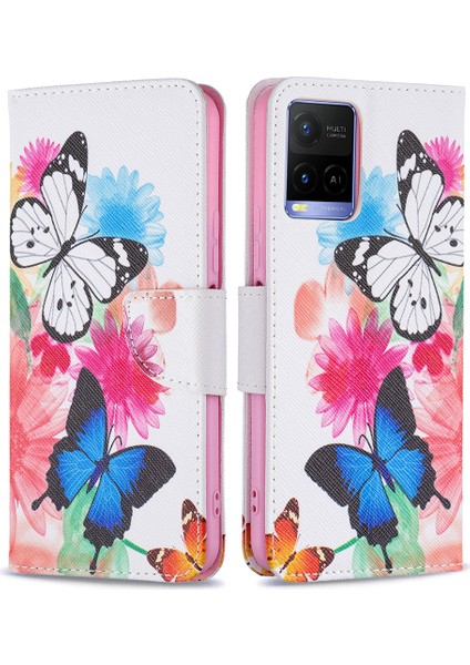 Vivo Y21 Pu Deri Telefon Kılıfı Standı Kitap Tasarımı (Yurt Dışından)