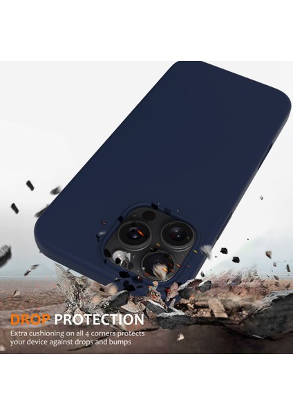 iPhone 16 Pro Max Manyetik Koruyucu Sıvı Silikon Telefon Kapağı (Yurt Dışından)