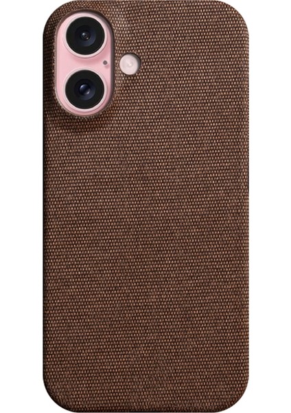 iPhone 16 Kumaş Dokusu Çizilmez Koruyucu Pc Telefon Kapağı (Yurt Dışından)