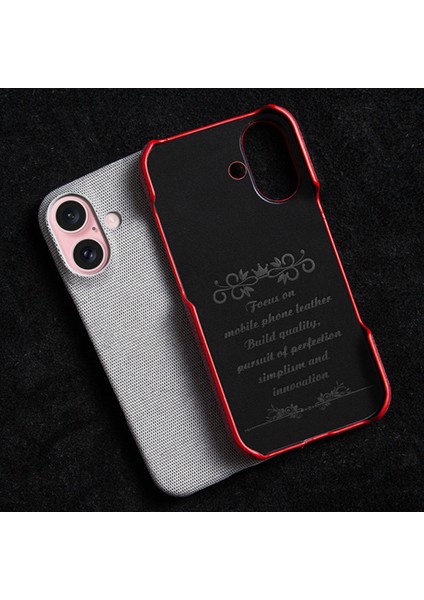 iPhone 16 Kumaş Dokusu Çizilmez Koruyucu Pc Telefon Kapağı (Yurt Dışından)