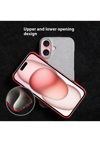 iPhone 16 Kumaş Dokusu Çizilmez Koruyucu Pc Telefon Kapağı (Yurt Dışından)