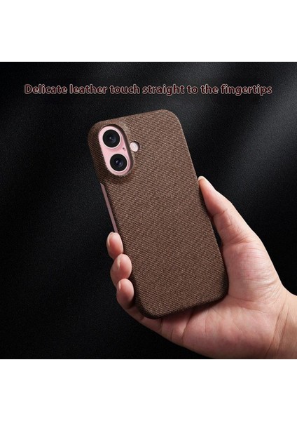 iPhone 16 Kumaş Dokusu Çizilmez Koruyucu Pc Telefon Kapağı (Yurt Dışından)