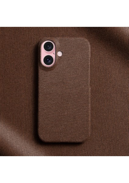 iPhone 16 Kumaş Dokusu Çizilmez Koruyucu Pc Telefon Kapağı (Yurt Dışından)