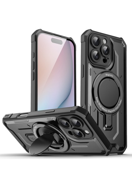 iPhone 16 Pro Max Magsafe ile Uyumlu Tpu+Pc Telefon Kılıfı (Yurt Dışından)
