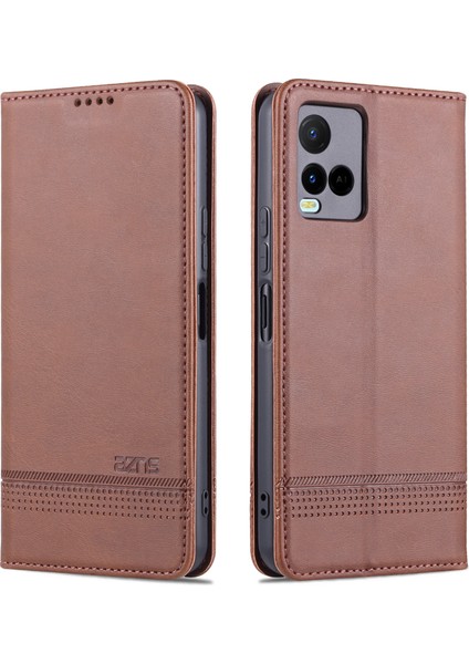 Vivo Y21/Y33S Tasarımı Manyetik Otomatik Kapanış Pu Deri Telefon Kılıfı (Yurt Dışından)