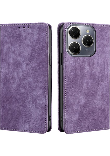 Tecno Spark 20 Pro Pu Deri Flip Standı Cüzdan Telefon Kapağı Manyetik Kapatma ile (Yurt Dışından)