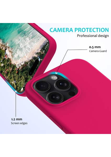 iPhone 16 Pro Max Anti-Drop Sıvı Silikon Yumuşak Astar Arka Telefon Kapağı (Yurt Dışından)