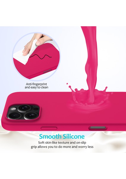 iPhone 16 Pro Max Anti-Drop Sıvı Silikon Yumuşak Astar Arka Telefon Kapağı (Yurt Dışından)