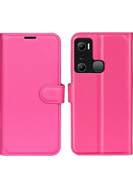 Infinix Hot 20I 4g Litchi Doku Cüzdan Çevirme Standı Pu Deri Telefon Kapağı Cep Telefonu Kılıfı (Yurt Dışından)