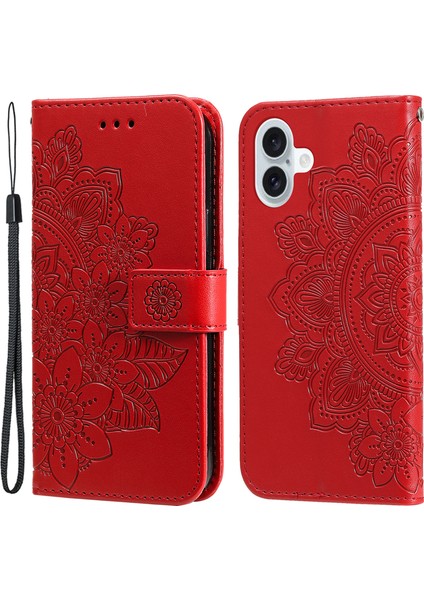 iPhone 16 Plus Çizilmez Deri Cüzdan Standlı Telefon Kapağı (Yurt Dışından)