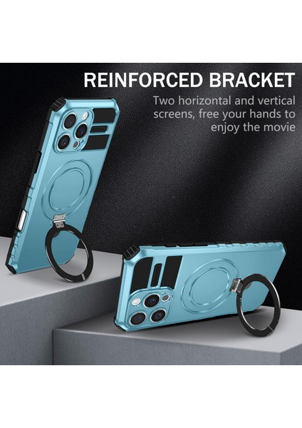 iPhone 16 Pro Pc+Tpu Telefon Kapak Halkası Destek Çubuğu Magsafe ile Uyumlu (Yurt Dışından) modelleri