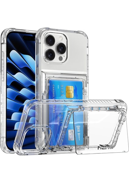 iPhone 16 Pro Max Pc+Tpu Telefon Kapak Kartı Tutucu Çubuğu (Yurt Dışından)
