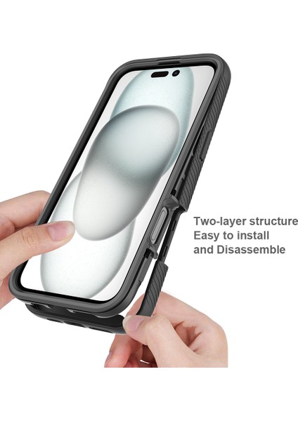 iPhone 16 Plus Düşme Önleyici Pc+Tpu Telefon Kılıfı (Yurt Dışından)