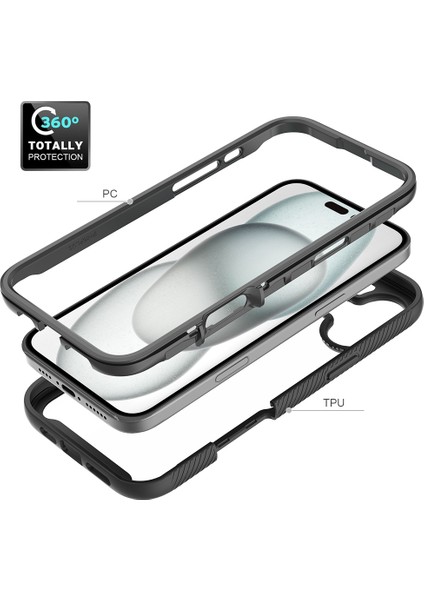 iPhone 16 Plus Düşme Önleyici Pc+Tpu Telefon Kılıfı (Yurt Dışından)