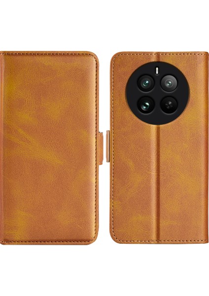 Realme 12 Pro/12 Pro Plus 5g Kılıf Çift Manyetik Toka Deri Cep Telefonu Kapağı (Yurt Dışından)