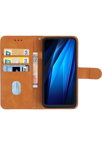 Tecno Pova Neo 2 4g Buzağı Dokusu Deri Telefon Cüzdan Kılıfı Telefon Kapağı Askı ile (Yurt Dışından)