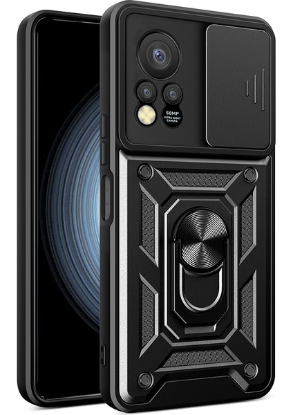 Infinix Hot 11S Pc+Tpu Telefon Kılıfı Slayt Kamera Lens Koruma Kickstand Kapak (Yurt Dışından)