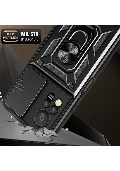 Infinix Hot 11S Pc+Tpu Telefon Kılıfı Slayt Kamera Lens Koruma Kickstand Kapak (Yurt Dışından)