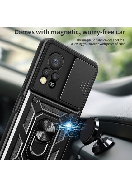 Infinix Hot 11S Pc+Tpu Telefon Kılıfı Slayt Kamera Lens Koruma Kickstand Kapak (Yurt Dışından)