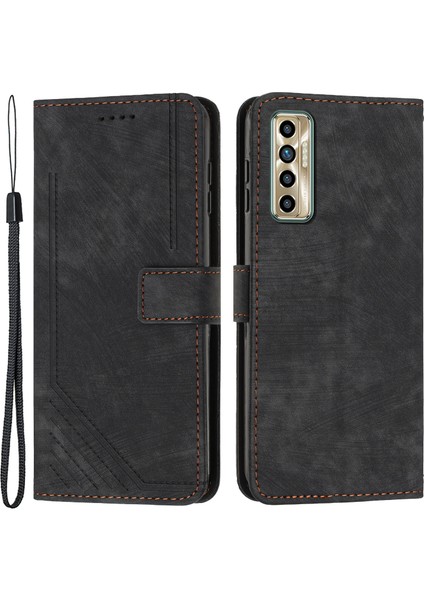 Tecno Camon 17P / 17 Pro Çizilmez Pu Deri Cüzdan Telefon Kılıfı (Yurt Dışından)