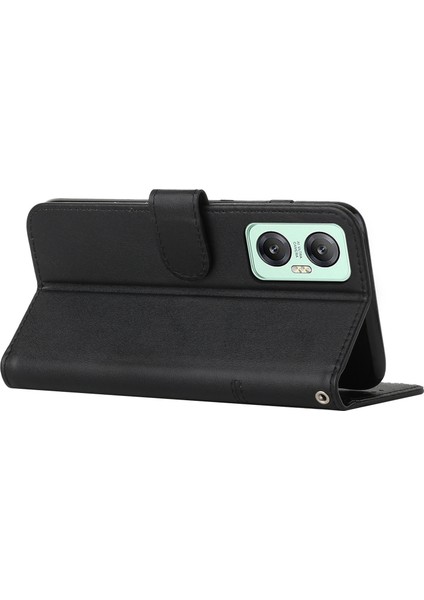 Infinix Hot 20 5g Pu Deri Dikiş Hatları Telefon Standı Çantası Anti-Çizik Cüzdanı Folio Flip Telefon Kapağı Kayış (Yurt Dışından)