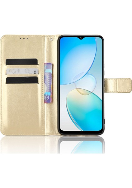 Infinix Hot 12 Pro 4g X668C Çılgın At Doku Cüzdan Kılıf Pu Deri Stand Işlevi Manyetik Kapatma Telefon Kapağı Kayış (Yurt Dışından)