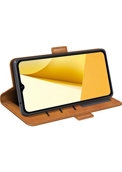 Vivo Y16 4g Buzağı Dokusu Pu Deri Kılıf Çift Manyetik Toka Stand Cüzdan Folio Flip Telefon Kapağı (Yurt Dışından)