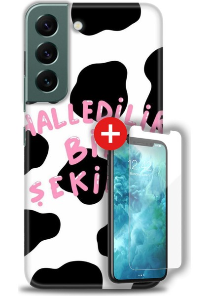 Samsung Galaxy S22 Hd Baskılı Kılıf + Mat Nano Ekran Koruyucu C (8)
