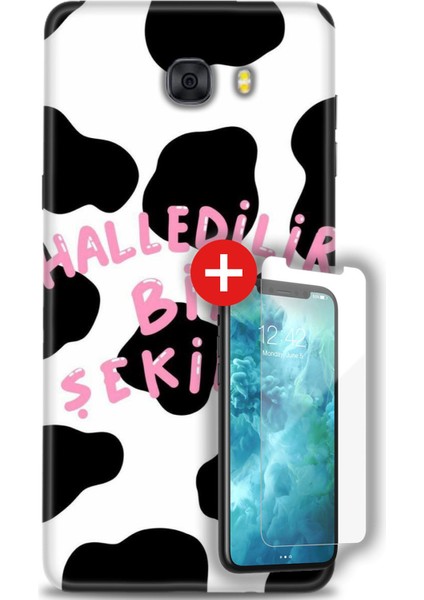 Samsung Galaxy C9 / C9 Pro Hd Baskılı Kılıf + Mat Nano Ekran Koruyucu C (8)